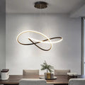 Pendant ceiling light with an illuminated interwoven clover loop design