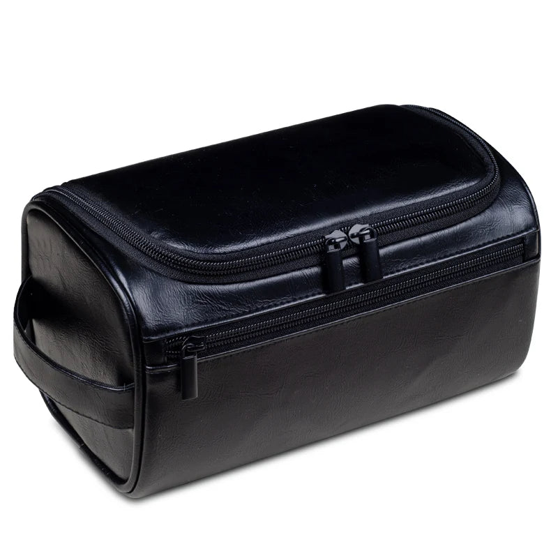 Toiletry bag with multiple zipped compartments, mesh pocket and hanging hook