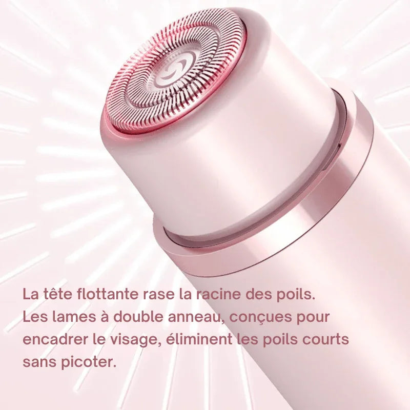 Compact electric handheld hair remover with integrated grooming head