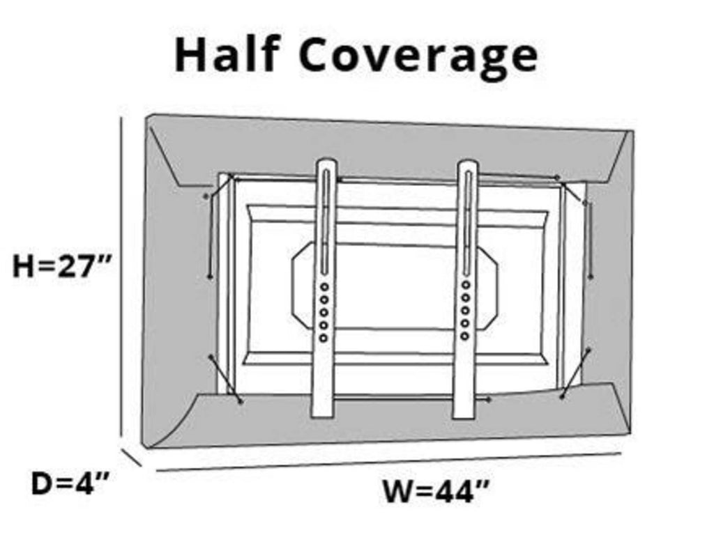 Black half outdoor TV cover with eyelets and fastening cords