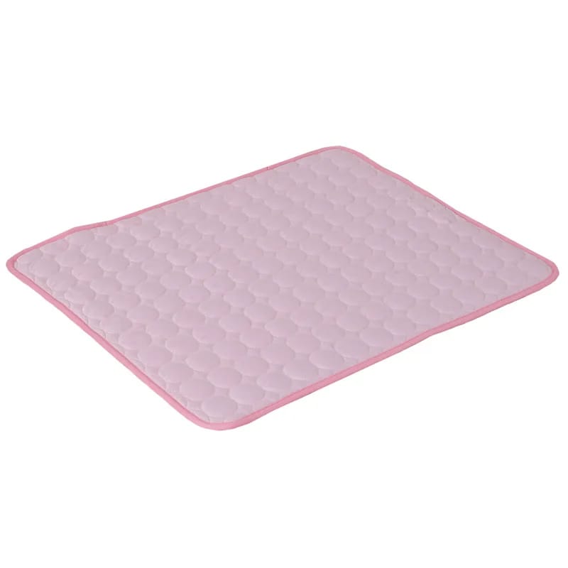 Quilted cooling dog mat on an indoor floor