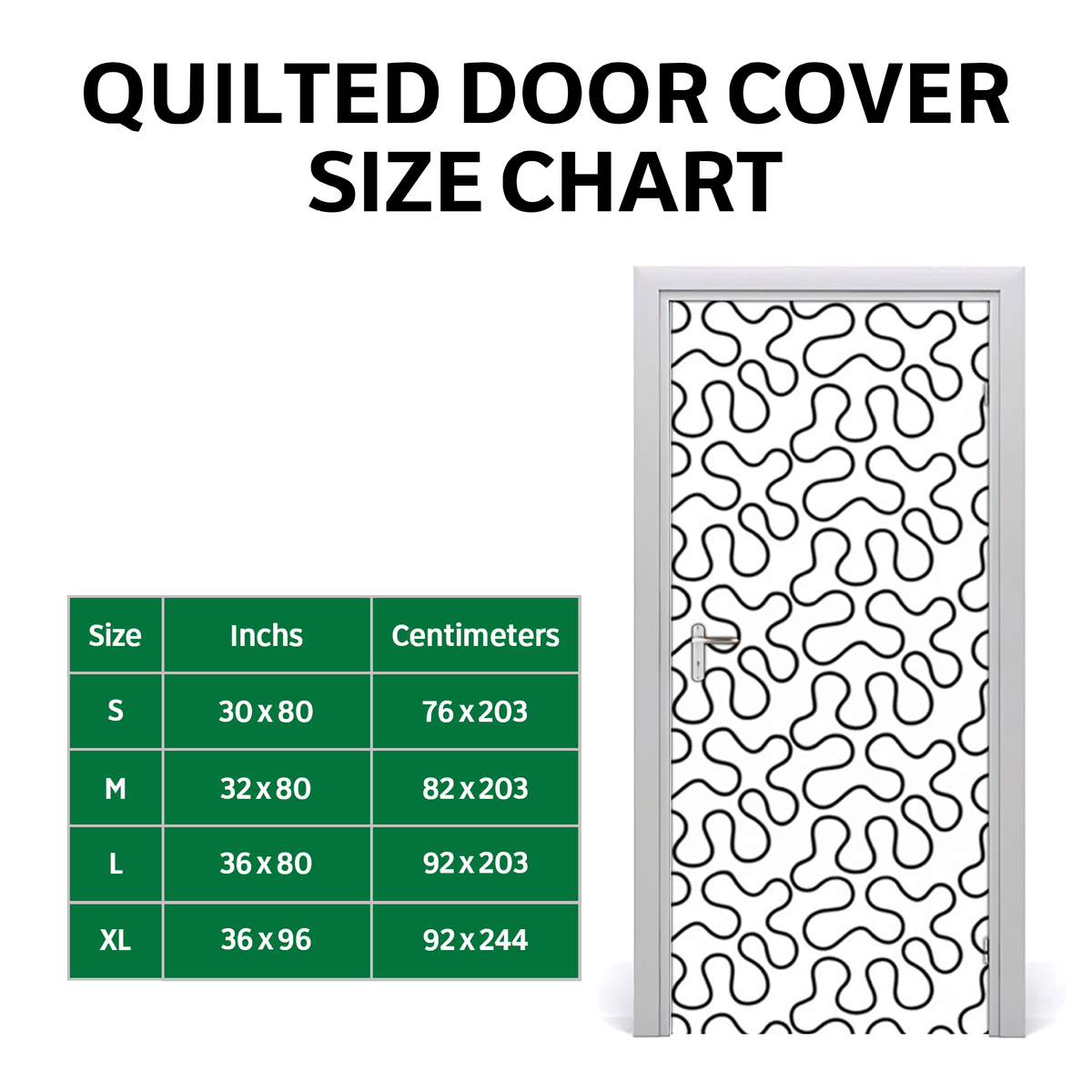 Quilted Christmas door cover with Santa design in white and red
