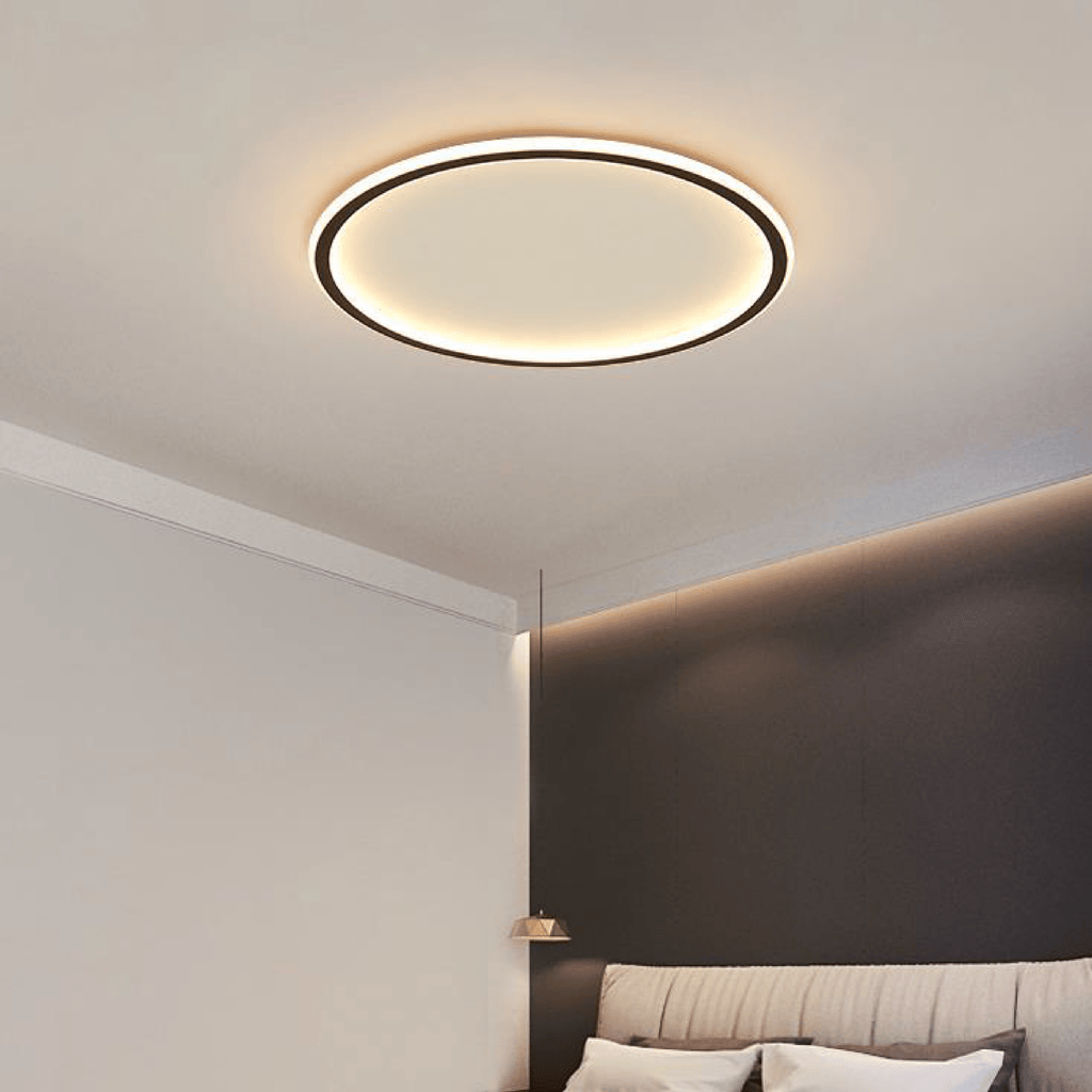 Round LED ceiling light with a slim circular illuminated ring