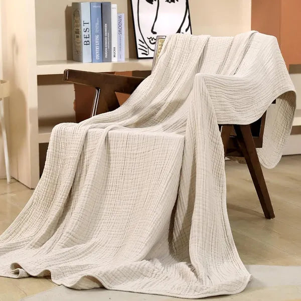 Soft textured blanket with a raised rippled surface