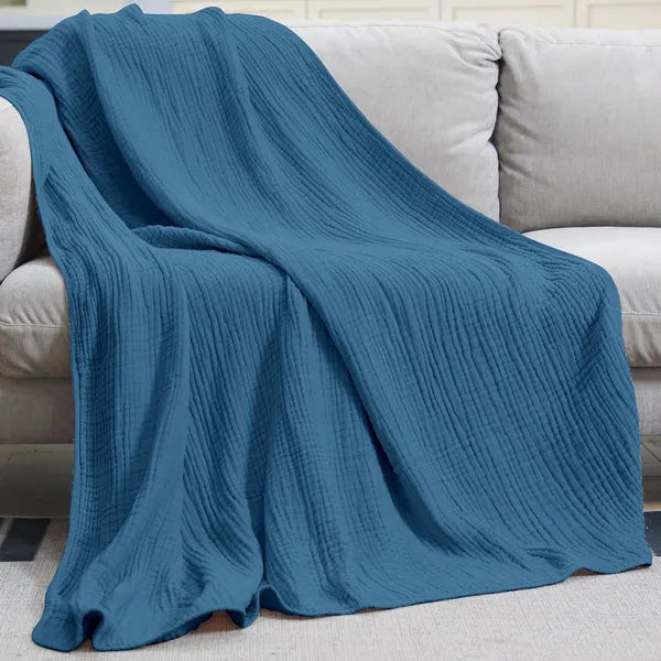 Soft textured blanket with a raised rippled surface