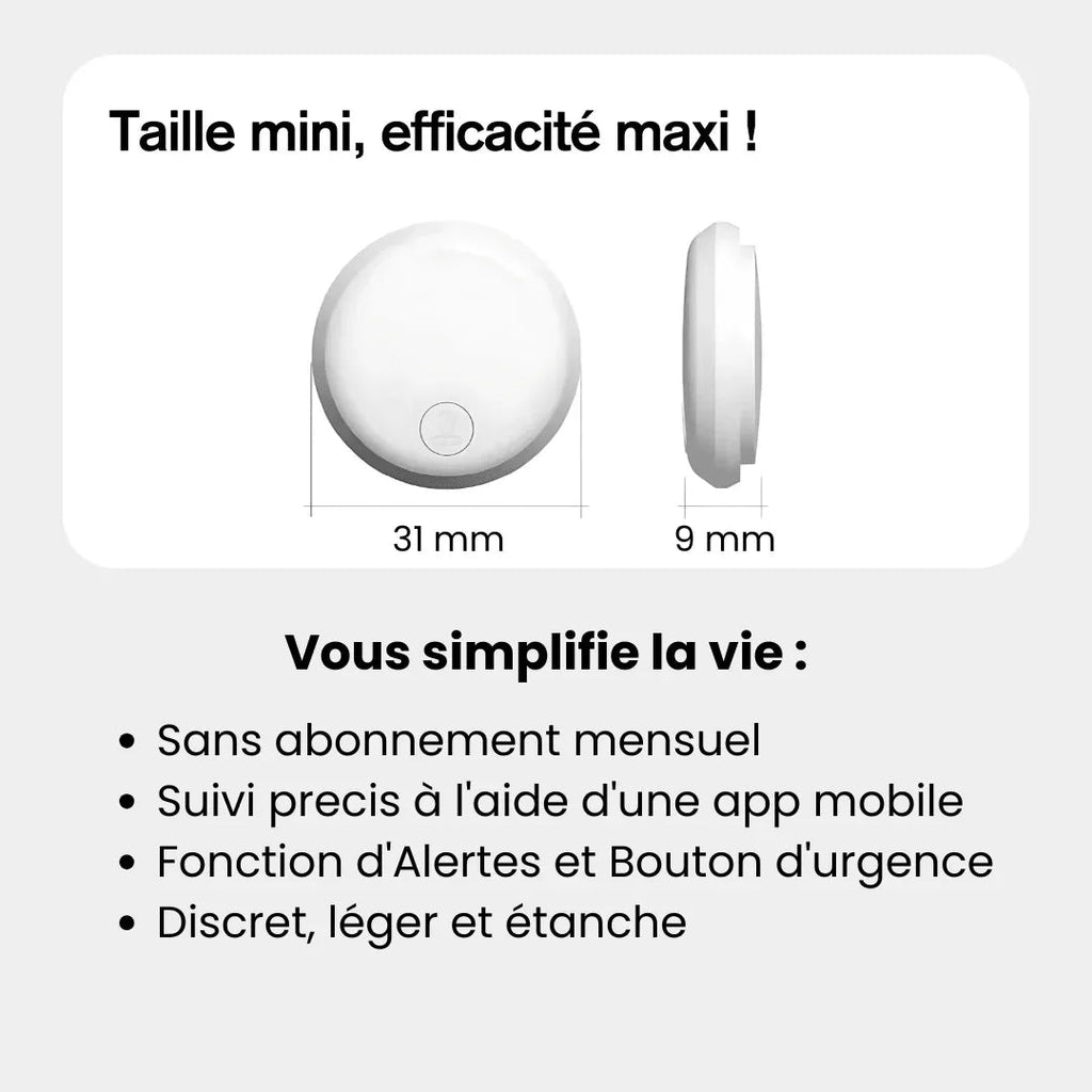 Compact rounded GPS tracker for children with mobile app tracking