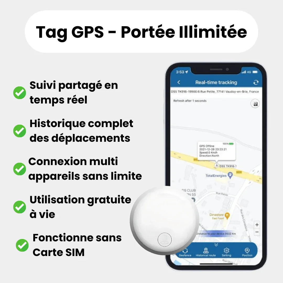 Compact rounded GPS tracker for children with mobile app tracking