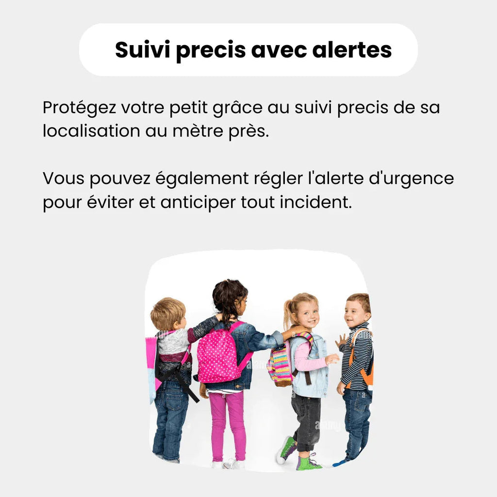 Compact rounded GPS tracker for children with mobile app tracking