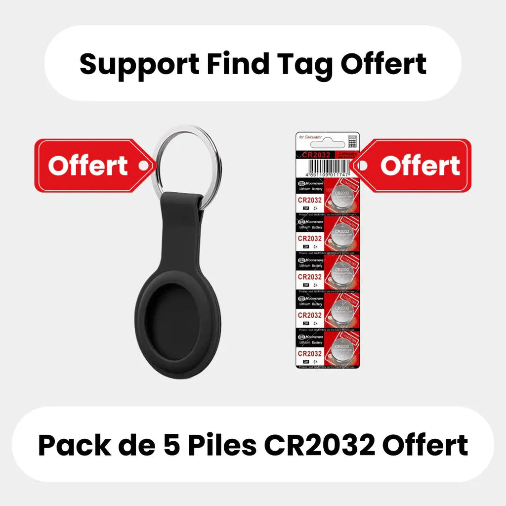 Round GPS tracker for cats shown beside a cat and in multiple colour options