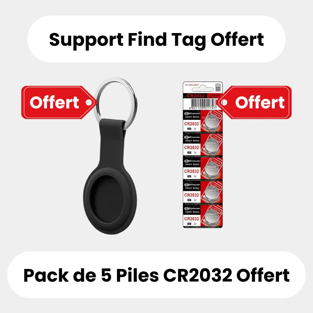 Round GPS tracker for cats shown beside a cat and in multiple colour options