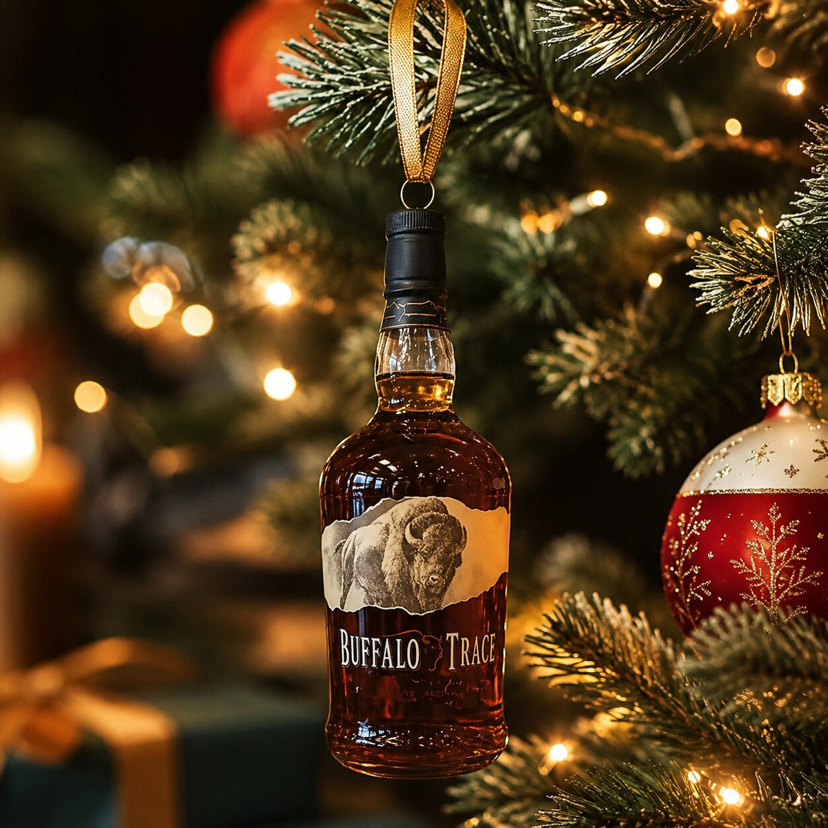 Black whisky advent calendar box with Buffalo Trace 250th anniversary buffalo design